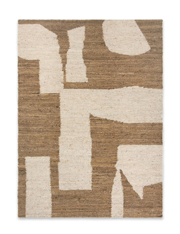 Piece Rug - Ferm Living Rugs - 78.7" x 55.1" - Off - White/ Toffee - HORNE