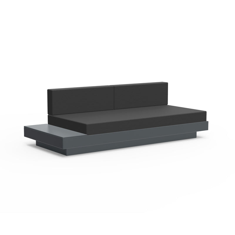 Platform One Sectional Sofa with Left/Right Table - Loll Designs - Outdoor Furniture - Black - Charcoal - HORNE