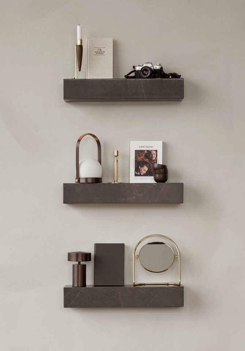 Plinth Shelf - Audo Copenhagen - Shelving - Grey Kendzo Marble - HORNE