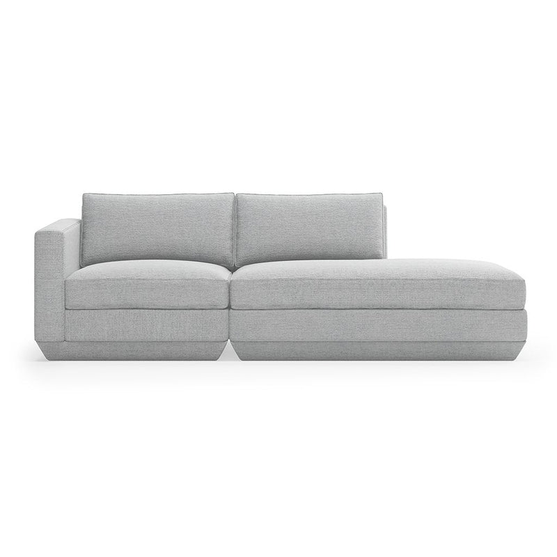 Podium Lounge Sofa: 2 - Seater - Gus* Modern - Sofas - Bayview Silver - Left Facing - HORNE