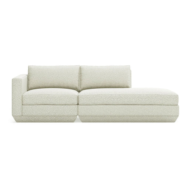 Podium Lounge Sofa: 2 - Seater - Gus* Modern - Sofas - Bayview Silver - Left Facing - HORNE