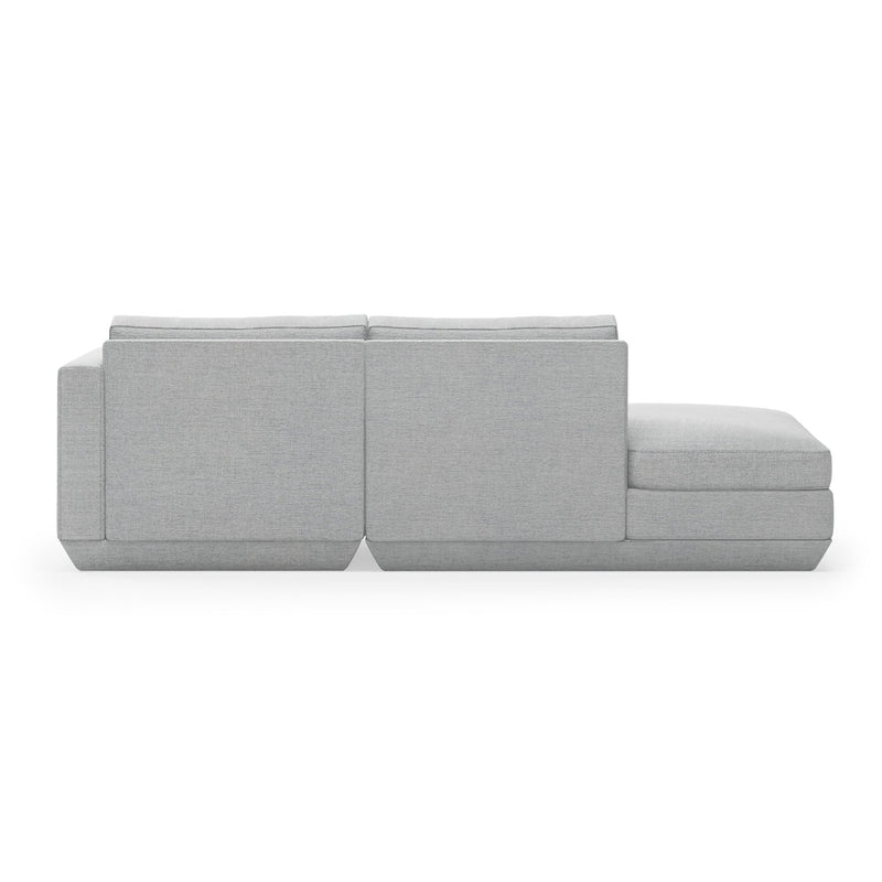 Podium Lounge Sofa: 2 - Seater - Gus* Modern - Sofas - Bayview Silver - Left Facing - HORNE