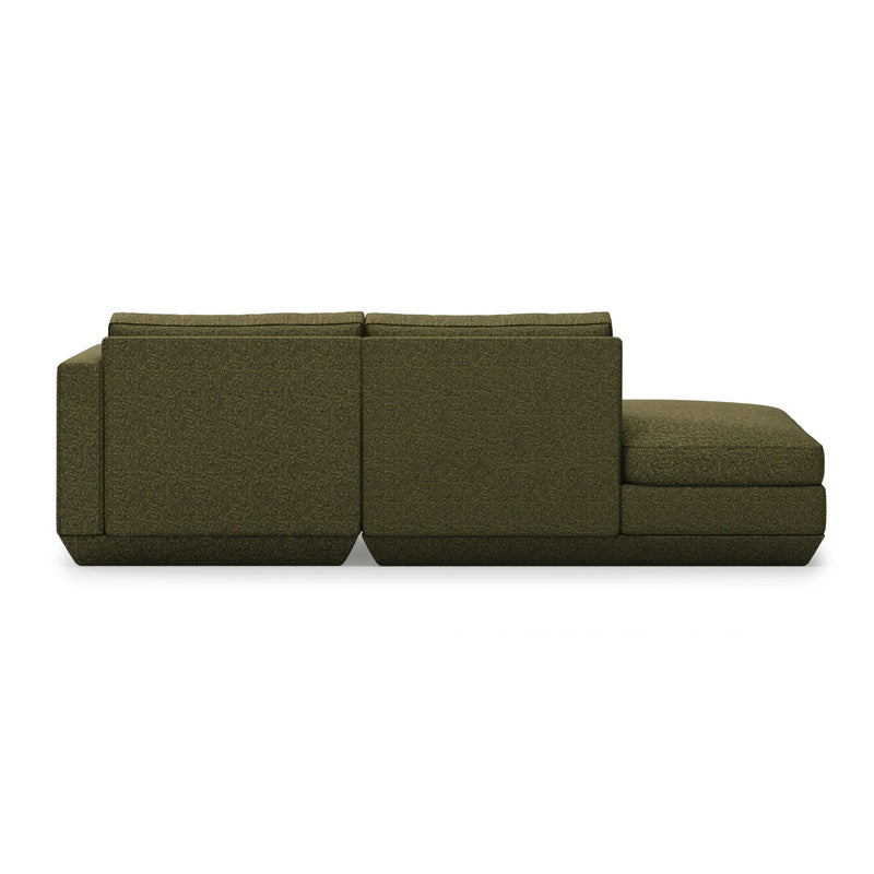 Podium Lounge Sofa: 2 - Seater - Gus* Modern - Sofas - Bayview Silver - Left Facing - HORNE