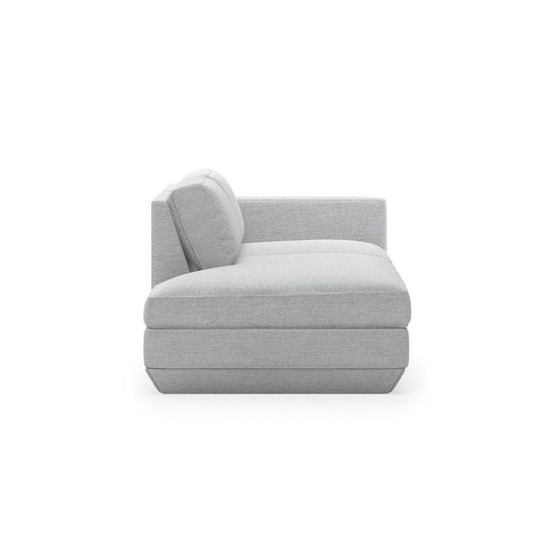 Podium Lounge Sofa: 2 - Seater - Gus* Modern - Sofas - Bayview Silver - Left Facing - HORNE