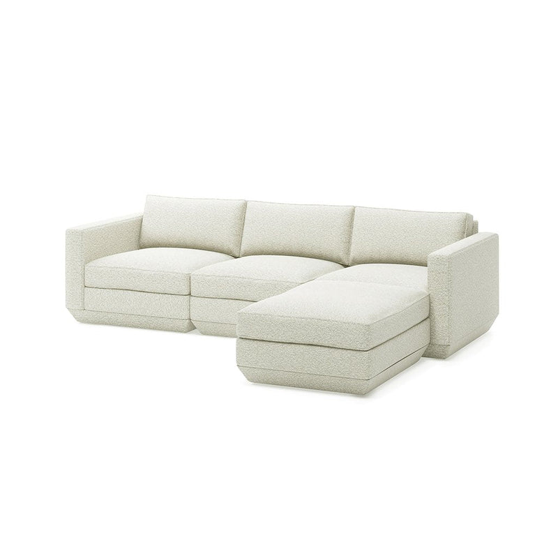 Podium Sectional: 4 - Seater - Gus* Modern - Sofas - Bayview Silver - Left Facing - HORNE
