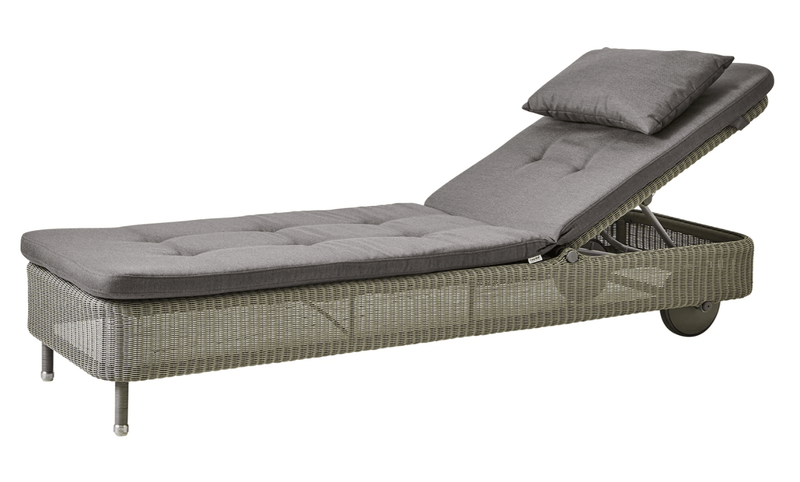 Presley Sunbed - Cane Line - Outdoor Furniture - Taupe - Grey Natté w/QuickDry & Airflow system - HORNE