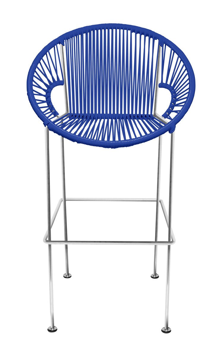 Puerto Stool - Chrome Frame - Set of 2 - Innit Designs - Stools + Benches + Ottomans - Blue - Bar Height - HORNE
