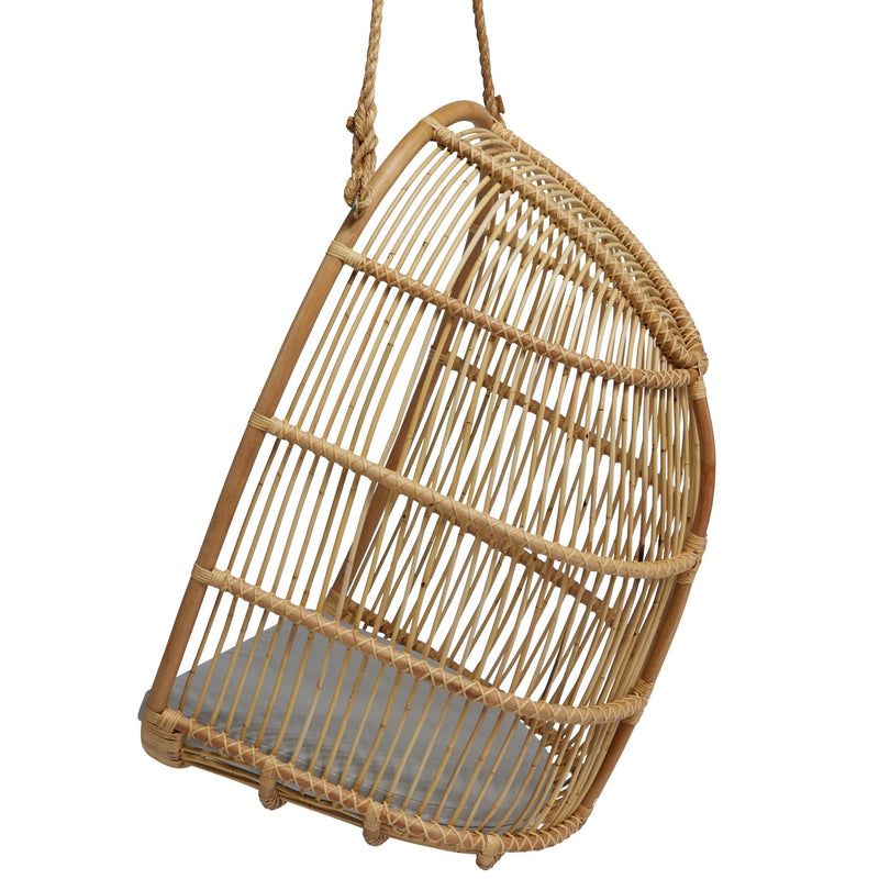 Renoir Rattan Hanging Swing Chair - Sika Design - Chairs - Antique - Tempotest White Canvas - HORNE