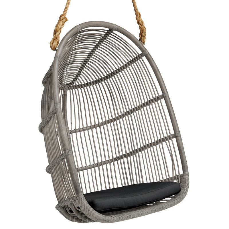 Renoir Rattan Hanging Swing Chair - Sika Design - Chairs - Antique - Tempotest White Canvas - HORNE