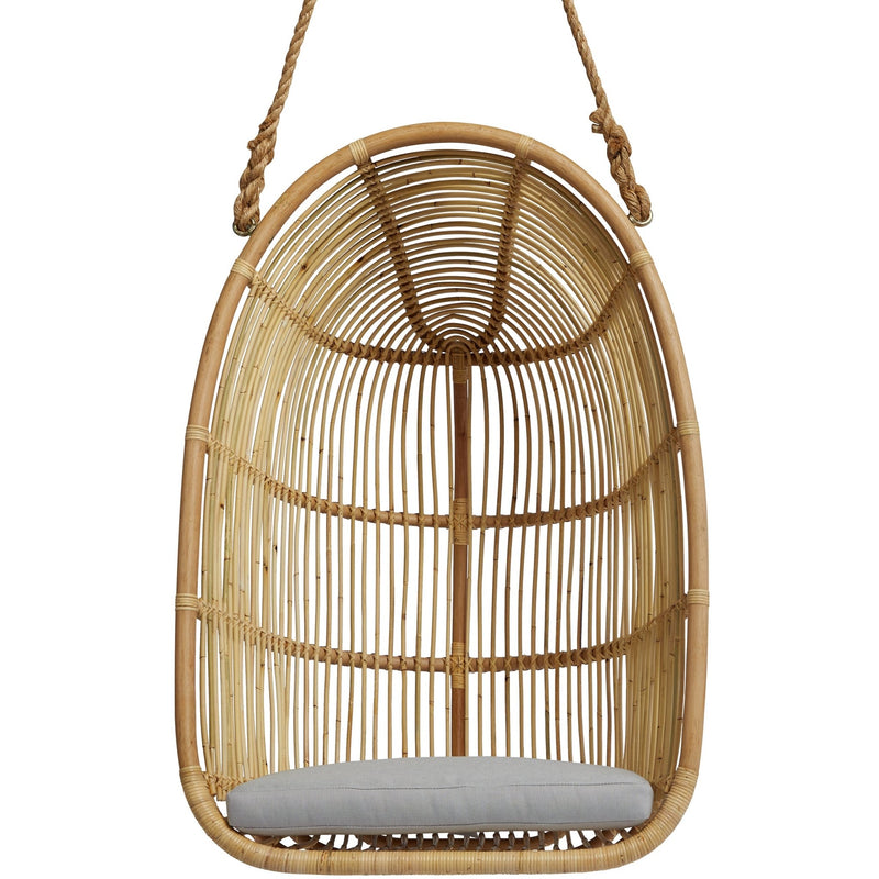 Renoir Rattan Hanging Swing Chair - Sika Design - Chairs - Antique - Tempotest White Canvas - HORNE