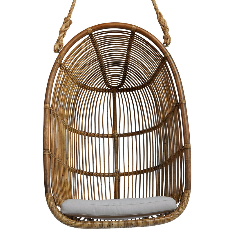 Renoir Rattan Hanging Swing Chair - Sika Design - Chairs - Antique - Tempotest White Canvas - HORNE