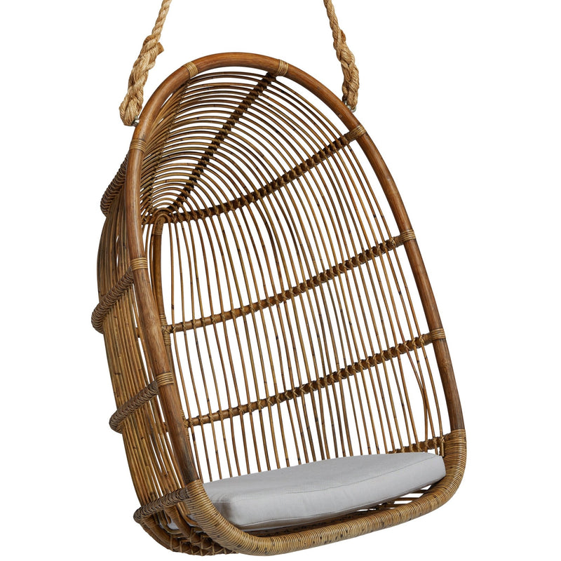 Renoir Rattan Hanging Swing Chair - Sika Design - Chairs - Antique - Tempotest White Canvas - HORNE