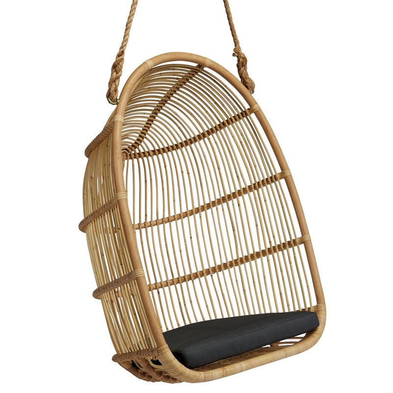 Renoir Rattan Hanging Swing Chair - Sika Design - Chairs - Antique - Tempotest White Canvas - HORNE