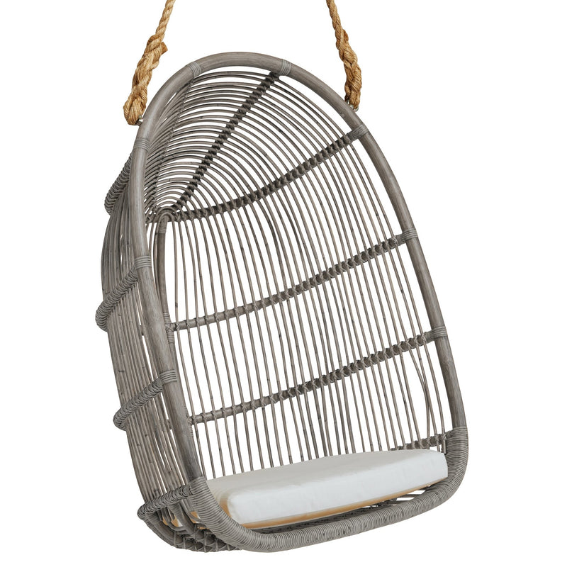 Renoir Rattan Hanging Swing Chair - Sika Design - Chairs - Antique - Tempotest White Canvas - HORNE