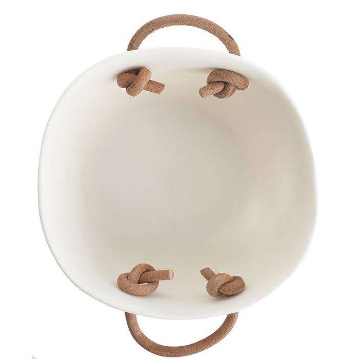 Resin Champagne Bucket - Leather Handles - Tina Frey - Barware - White - HORNE