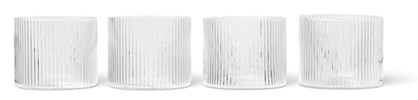 Ripple Low Glasses - Set of 4 - Ferm Living Glassware - Clear - HORNE
