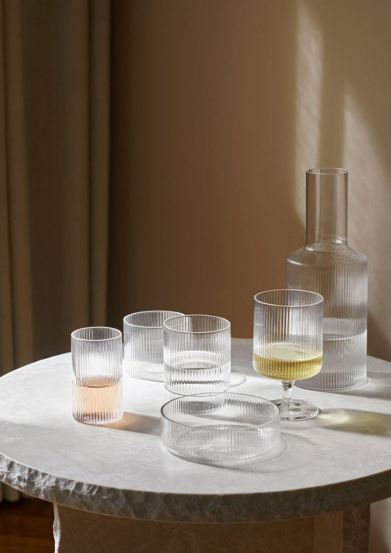 Ripple Verrines - Set of 4 - Ferm Living  Glassware - Smoked Grey - HORNE