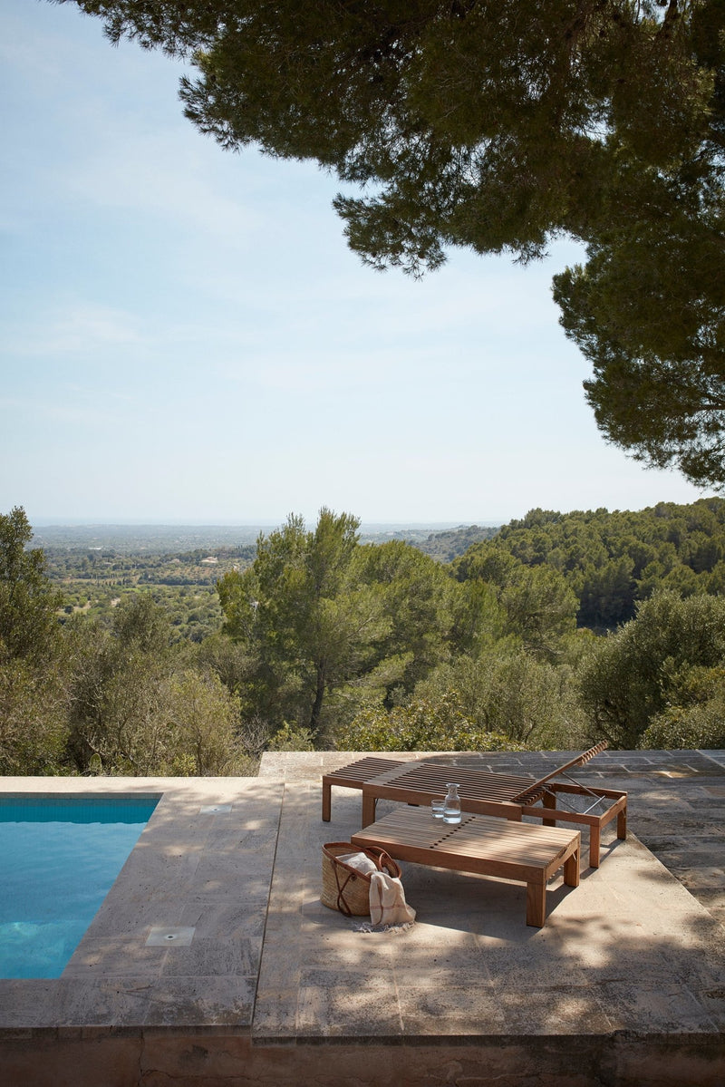 HORNE Riviera Folding Teak Sunbed Lounger