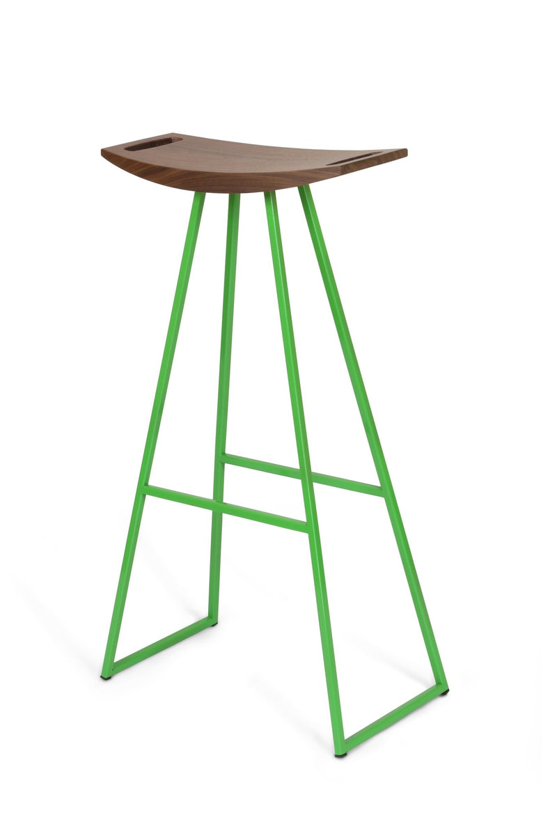 Roberts Bar Stool - Tronk - Stools + Benches + Ottomans - Walnut - Green - HORNE