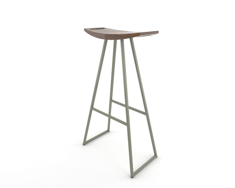 Roberts Bar Stool - Tronk - Stools + Benches + Ottomans - Walnut - Green - HORNE