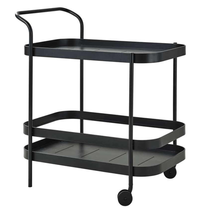 Roll Bar Trolley With Teak - Cane Line - Outdoor Furniture - Lava - HORNE