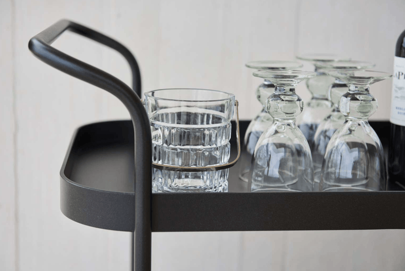 Roll Bar Trolley With Teak - Cane Line - Outdoor Furniture - Lava - HORNE