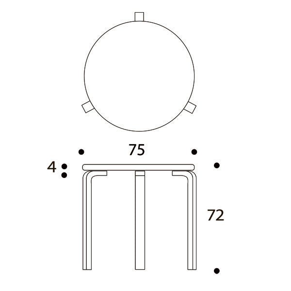 Round Table 90B by Alvar Aalto - Artek Tables + Desks - White Laminate Top - HORNE