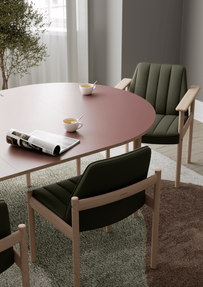 Ry Armchair - Eikund - Chairs - Textile Blackened Blue - Oiled Oak - HORNE