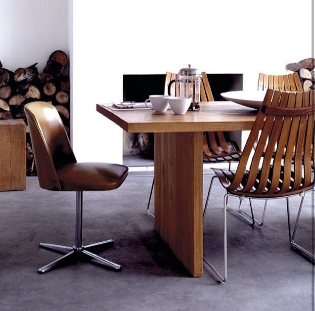 Scandia Prince Stackable Highback Chair - Fjordfiesta - Chairs - Oak Veneer with Satin Chrome Base - HORNE