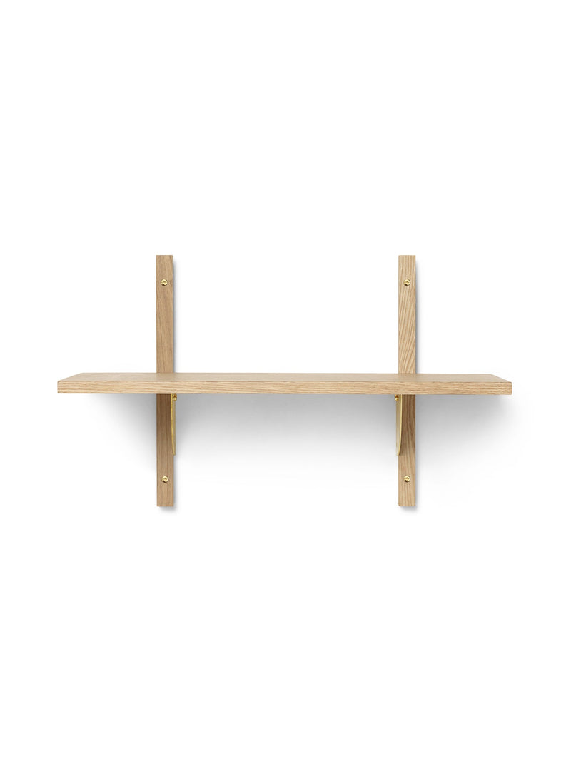 Sector Single Narrow - Ferm Living - Shelving - Dark Stained Ash/Black Brass - HORNE