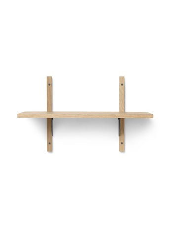 Sector Single Narrow - Ferm Living - Shelving - Dark Stained Ash/Black Brass - HORNE