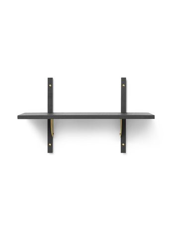Sector Single Narrow - Ferm Living - Shelving - Dark Stained Ash/Black Brass - HORNE