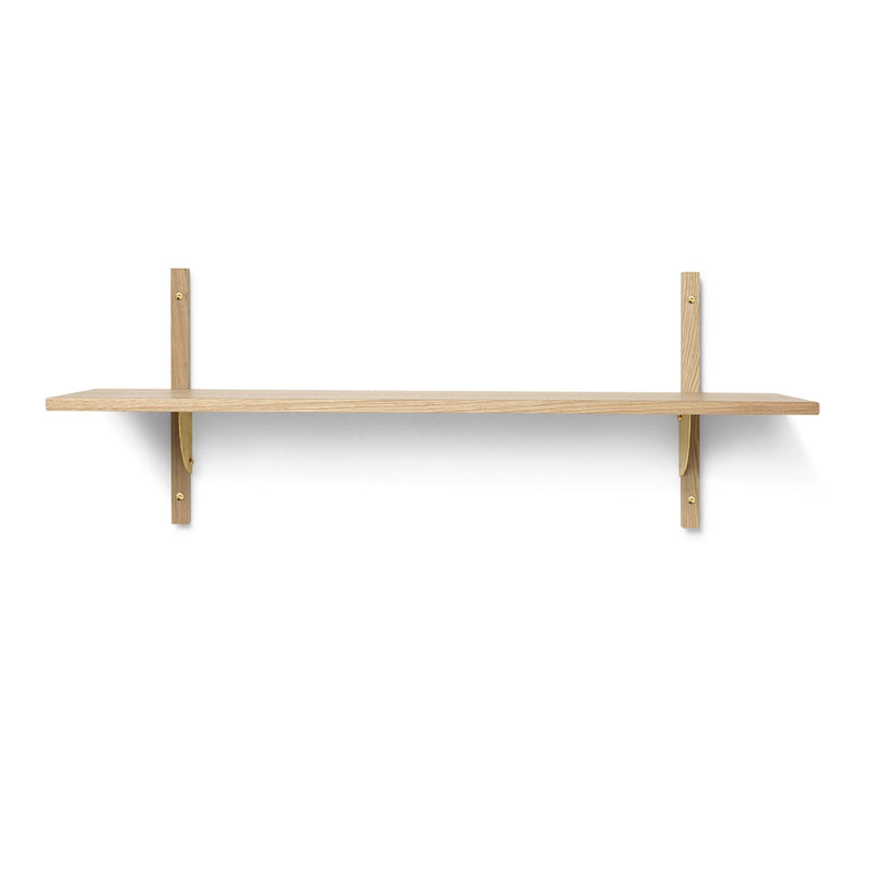 Sector Single Wide - Ferm Living - Shelving - Dark Stained Ash/Black Brass - HORNE