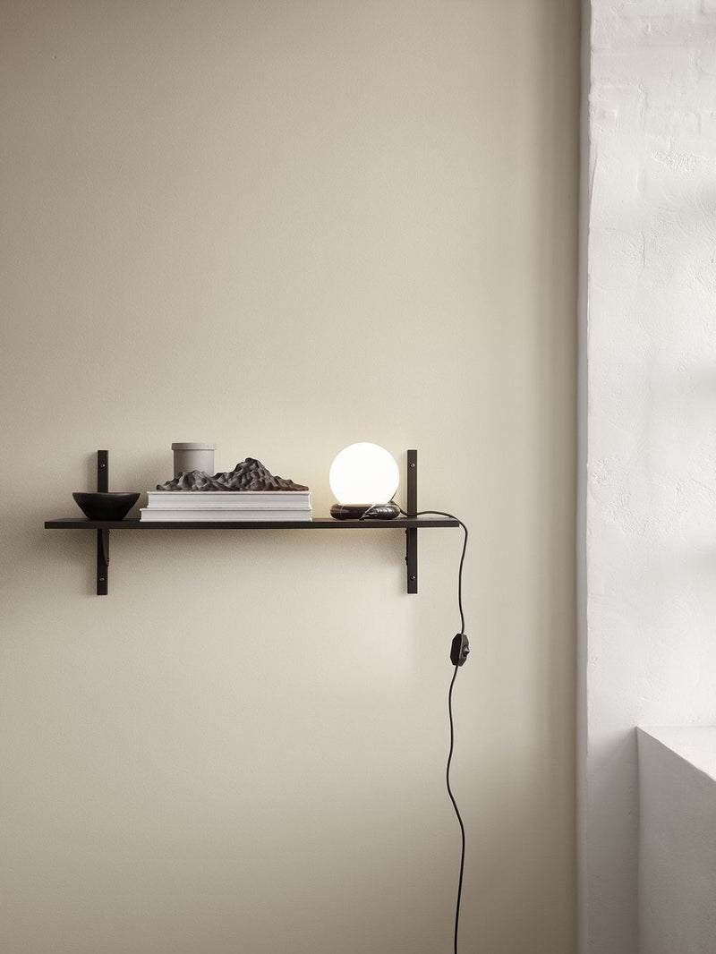 Sector Single Wide - Ferm Living - Shelving - Dark Stained Ash/Black Brass - HORNE