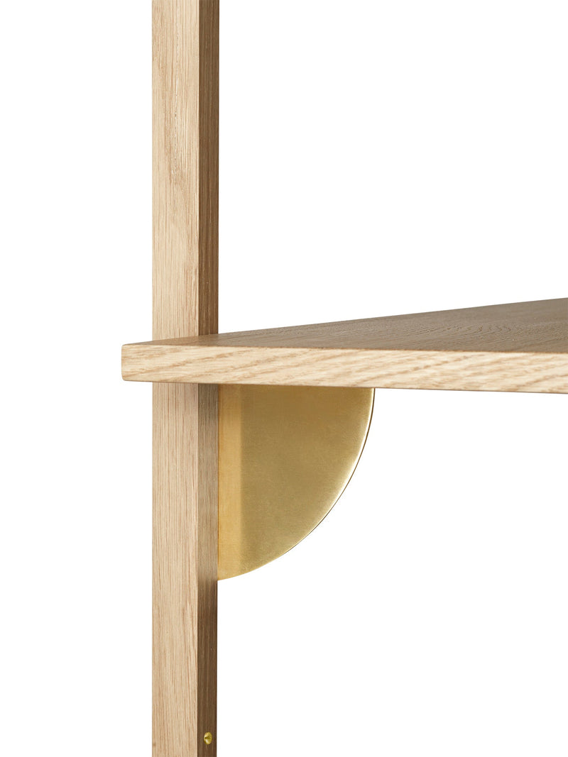 Sector Triple Wide - Ferm Living - Shelving - Natural Oak/Brass - HORNE