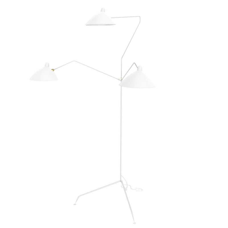 Serge Mouille Three-Arm Rotating Floor Lamp