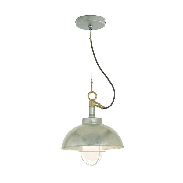 Shipyard Pendant - Davey Lighting - Outdoor Lights - Galvanized Steel, Frosted Glass - HORNE