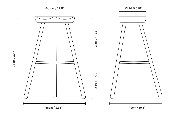 Shoemaker Chair™ - Form + Refine - Chairs - Small - Black - Stained Beech - HORNE