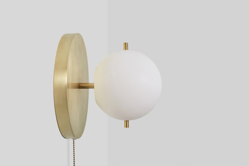 Signal Sconce - Workstead - Wall Sconces - Hewn Brass - With Pull Chain - HORNE