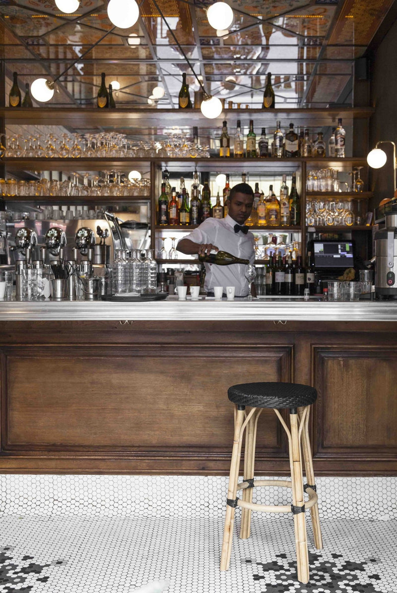 Simone Dining Stool - Sika Design - Stools + Benches + Ottomans - Black / Black Dots - HORNE