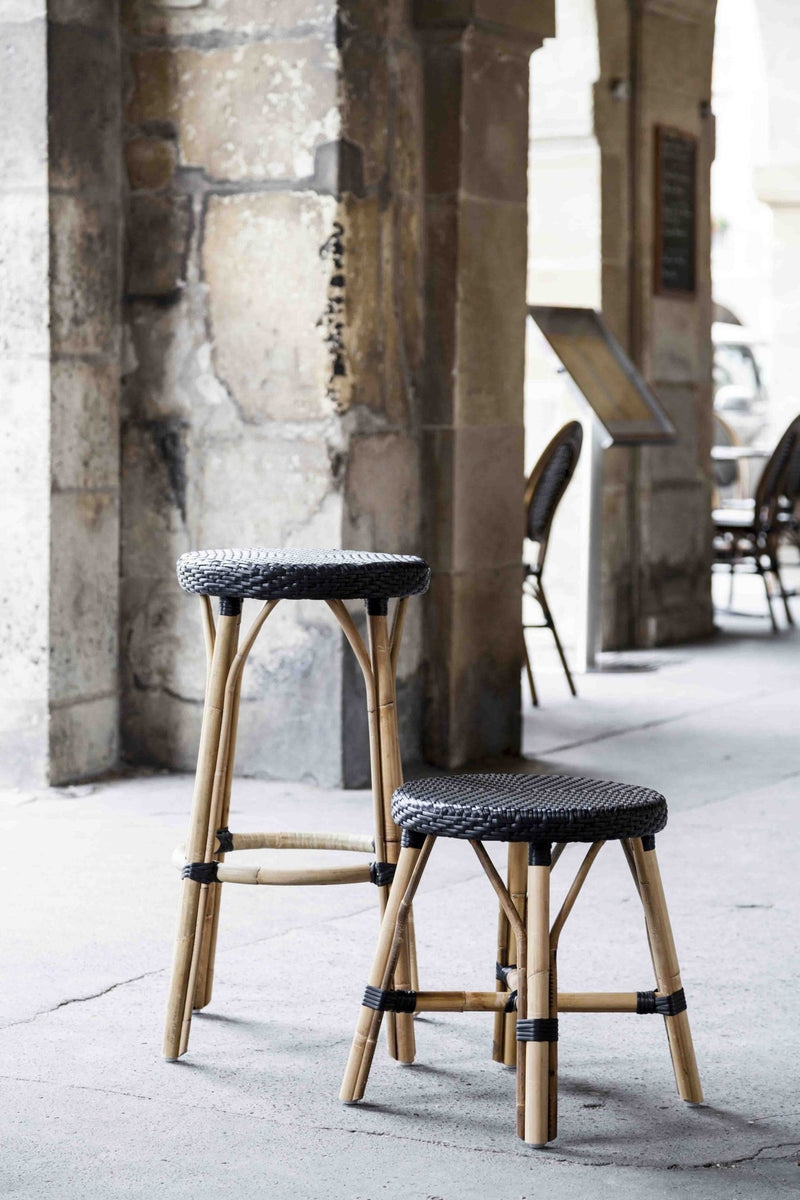Simone Rattan Bar Stool - Sika Design - Stools + Benches + Ottomans - Black / Black - HORNE