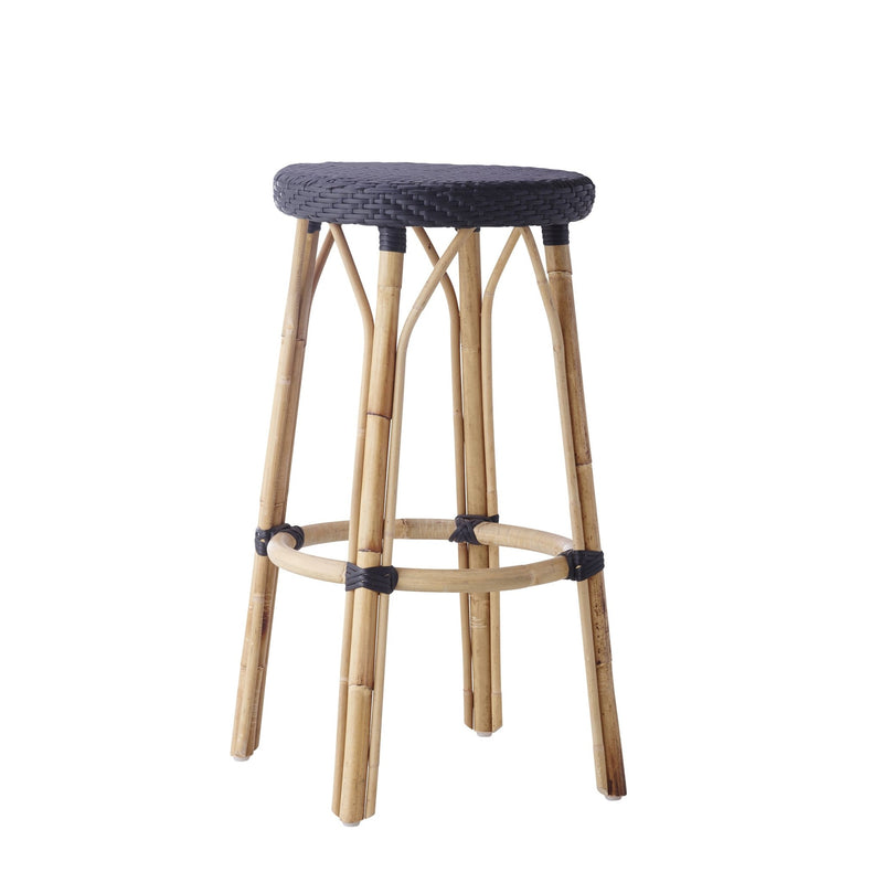 Simone Rattan Bar Stool - Sika Design - Stools + Benches + Ottomans - Black / Black - HORNE