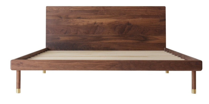 Kalon Studios Simple Solid Walnut Bed Frame
