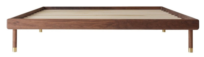 Kalon Studios Simple Solid Walnut Bed Frame