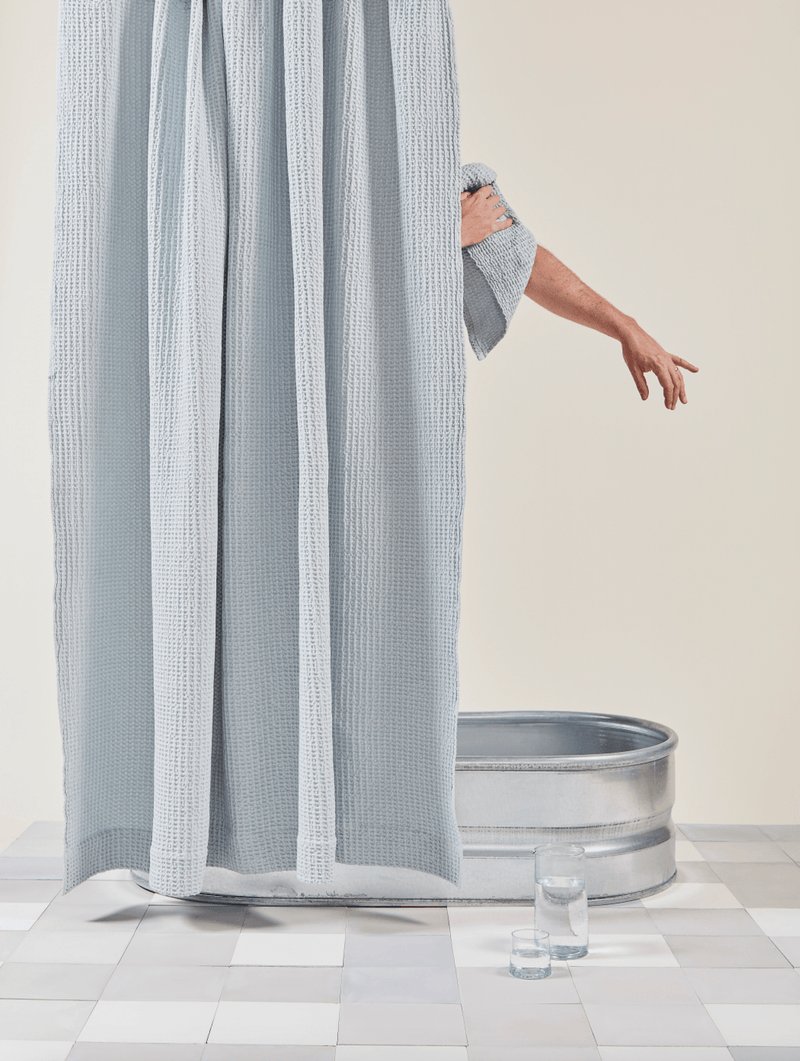 Simple Waffle Shower Curtain - Hawkins New York - Bath - White - HORNE