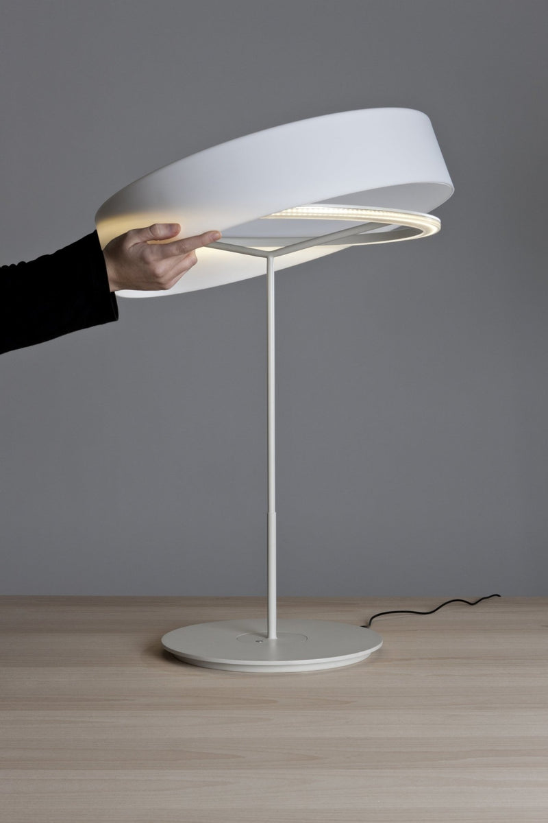 Sin Table Lamp - Small - Santa & Cole - Table + Task - White Grey - White Grey Aluminum - HORNE