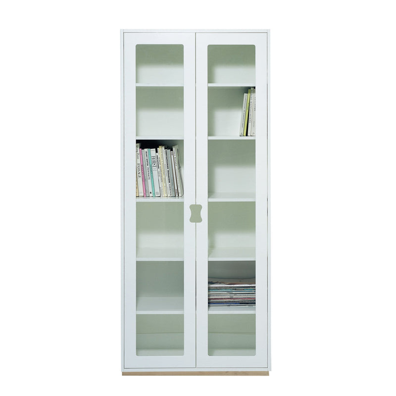 Snow Cabinet F - With Glass Doors - Asplund - Sideboards + Cabinets - Natural Oak P1 - Small - 05 Light Grey - HORNE