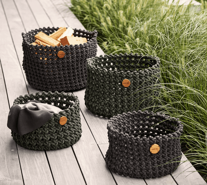 Soft Rope Outdoor Basket - Cane Line - Outdoor Furniture - Medium - Dark Grey - HORNE