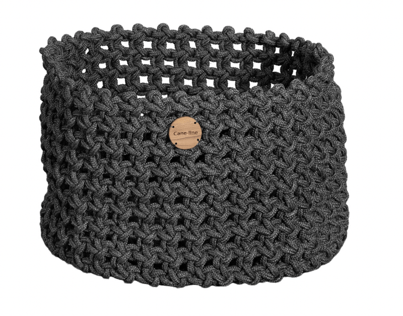 Soft Rope Outdoor Basket - Cane Line - Outdoor Furniture - Medium - Dark Grey - HORNE