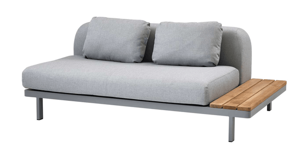 Space 2 - Seater Sofa - Cane Line - Outdoor Furniture - Short Teak Side & Long Cushion - HORNE